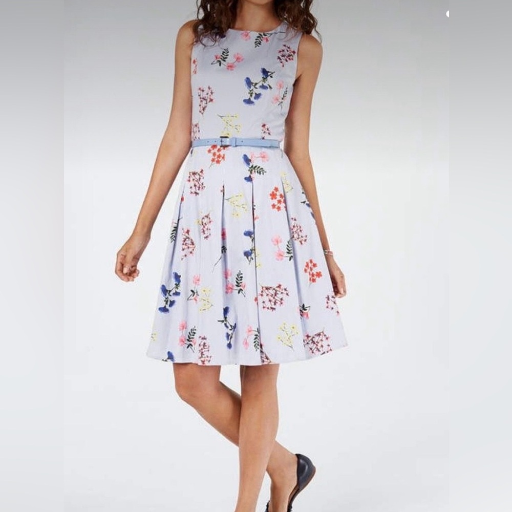 Tommy Hilfiger belted floral stripe dress pink, size 4